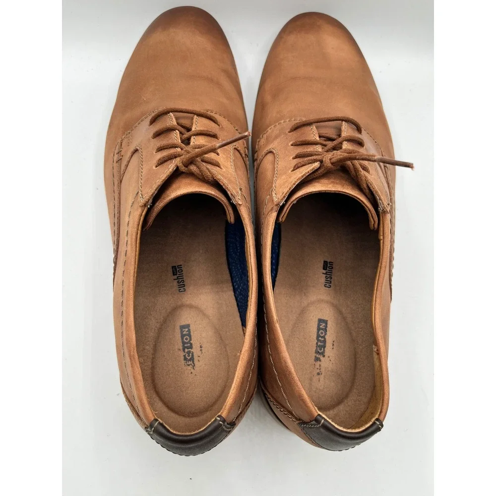 Clarks Men Tilden Cap Tan Leather Derby Oxford Shoes Brown Size 12M 261331777
